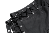 Women's Gothic High-Waist Shorts with Lace-Up Cutouts