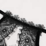 Women's Gothic Lace Halter Crop Top With Choker Neckline