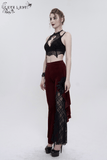 Women's Gothic Lace Halter Crop Top With Choker Neckline