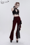 Women's Gothic Lace Halter Crop Top With Choker Neckline