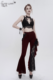Women's Gothic Lace Halter Crop Top With Choker Neckline