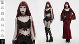 Women's Gothic Lace Rose Bralette with Draped Chains