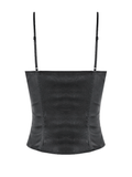 Women's Gothic Lace-Up Corset Top in Faux Leather