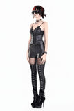 Women's Gothic Lace-Up Corset Top in Faux Leather