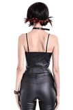 Women's Gothic Lace-Up Corset Top in Faux Leather