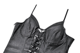 Women's Gothic Lace-Up Corset Top in Faux Leather