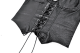 Women's Gothic Lace-Up Corset Top in Faux Leather