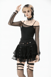 Women's Gothic Off-Shoulder Long Sleeve Mesh Top