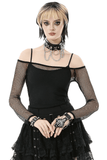 Women's Gothic Off-Shoulder Long Sleeve Mesh Top