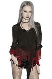 Women's Gothic Ombre Chiffon Wrap with Tied Belt
