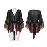 Women's Gothic Ombre Chiffon Wrap with Tied Belt
