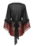 Women's Gothic Ombre Chiffon Wrap with Tied Belt