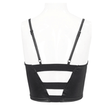 Women's Grunge Crop Top with Lace-up And Net Front