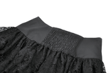 Women's Lace Mini Skirt with Buckled Waist and Cross Zippers