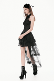 Women's Layered Tulle Skirt with Sheer Lace Inserts
