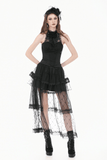 Women's Layered Tulle Skirt with Sheer Lace Inserts