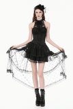 Women's Layered Tulle Skirt with Sheer Lace Inserts