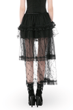 Women's Layered Tulle Skirt with Sheer Lace Inserts