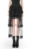 Women's Layered Tulle Skirt with Sheer Lace Inserts