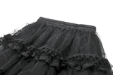 Women's Layered Tulle Skirt with Sheer Lace Inserts
