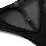Cupless Bra with Thong and Garter Belt / Sexy Mesh Lingerie Set - EVE's SECRETS