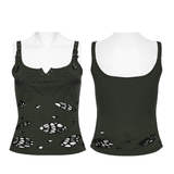 Women's Punk Spiderweb Burnout Cutout Tank Vest