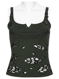 Women's Punk Spiderweb Burnout Cutout Tank Vest