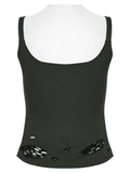 Women's Punk Spiderweb Burnout Cutout Tank Vest
