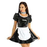 Women's Sexy Costume Maid with Ruffled Puff Sleeve / Erotic Fancy Dress with Apron - EVE's SECRETS