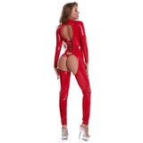 Women's Sexy Crotchless Catsuit with Open Butt / Lace-Up Back Skinny Outfits - EVE's SECRETS
