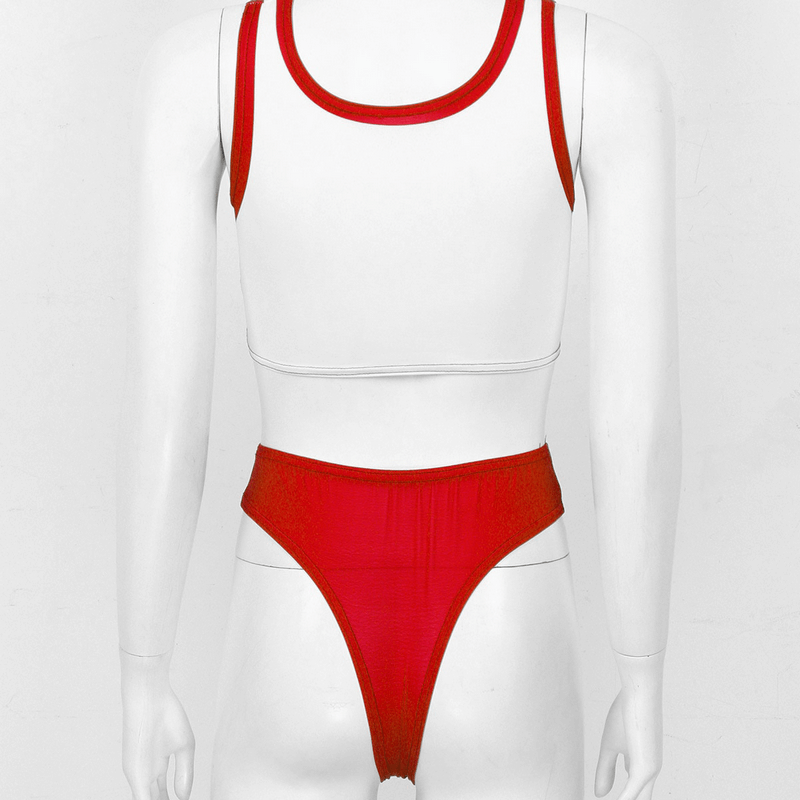Sexy Sportswoman Costumes / Female Crop Top with Crotchless Briefs / Erotic Cosplay Outfits - EVE's SECRETS