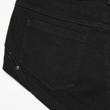 Women's Slim Denim Shorts With Studded Mesh Trim