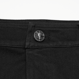 Women's Slim Denim Shorts With Studded Mesh Trim