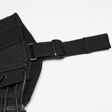 Womens Studded Punk Mesh Corset Top with Back Lacing