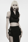 Women's Wasteland Gothic Hooded Knit Cropped Top