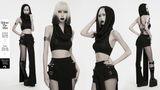Women's Wasteland Gothic Hooded Knit Cropped Top