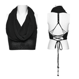 Women's Wasteland Gothic Hooded Knit Cropped Top