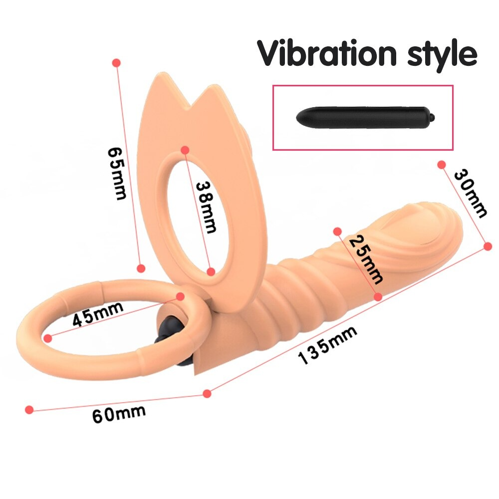10 Frequency Double Penetration Dildo / Adult Male Bullet Vibrator with Remote Control - EVE's SECRETS