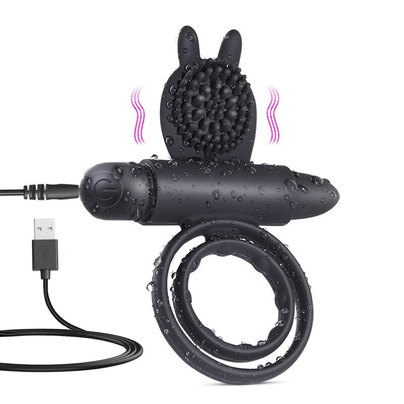 10 Speed Cock Vibrating Penis Dual Rings Massager / Erotic sex toys for Men and Couple - EVE's SECRETS