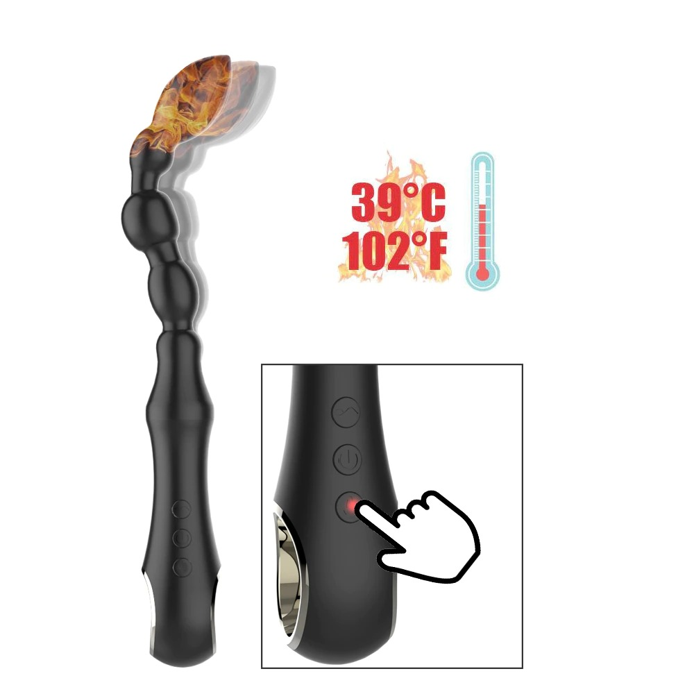 7-Speed Flexible Beaded Anal Vibrator with Heating Function / Unisex Erotic Toys - EVE's SECRETS