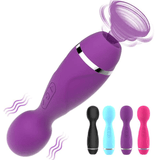 2 in 1 Magic Wand Vibrator / Vibrating and Suction Clitoral Stimulator / Female Sex Toys