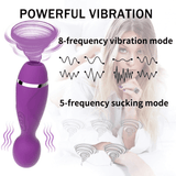 2 in 1 Magic Wand Vibrator / Vibrating and Suction Clitoral Stimulator / Female Sex Toys - EVE's SECRETS