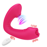 2 in 1 Suction-Licking Clitoral and G-Spot Vibrator / Remote Controlled Erotic Stimulator for Women