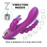 3 in 1 Adult Rabbit Vibrator / G-Spot Vagina Clitoris Stimulator / Female Anal Dildo Vibrator - EVE's SECRETS