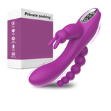 3-in-1-Kaninchenvibrator für Erwachsene / G-Punkt-Vagina-Klitoris-Stimulator / weiblicher Analdildo-Vibrator 