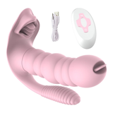 Vibromasseur sans fil 3 en 1 pour femme / Stimulateur de clitoris à ventouse féminine / Masseur de léchage érotique 