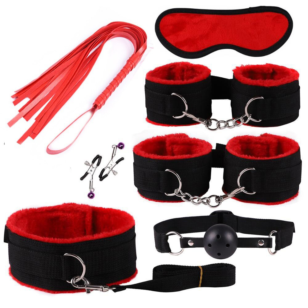 7 Pcs BDSM Kit for Couples / Adult Sex Toy Handcuffs / Erotic Accessories for Role Games - EVE's SECRETS