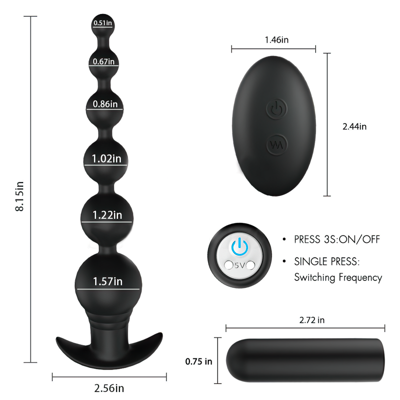 9 Speed Anal Vibrators / Male Prostata Anal Massager / Beads G-Spot Butt Plugs For Men And Women - EVE's SECRETS