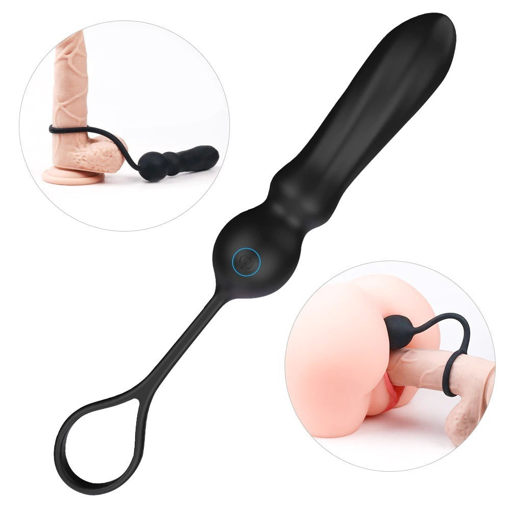 9 Speed Dildo Sex Toys for Couples / Anal Plug Vibrator in with Penis Ring and Ball Loop - EVE's SECRETS