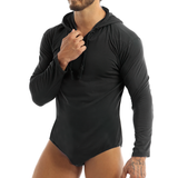 Men's Adult Hooded Bodysuit / Sissy Crotch Gay Romper Pajamas For Role Play - EVE's SECRETS